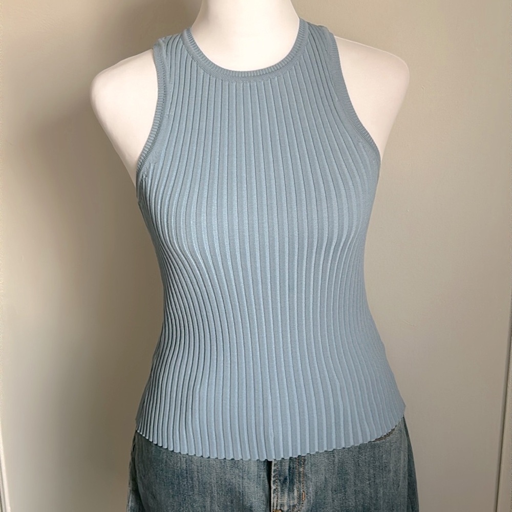 MNew MINKPINK Women’s Sleeveless Ribbed Knit Slim Fit Tank Top